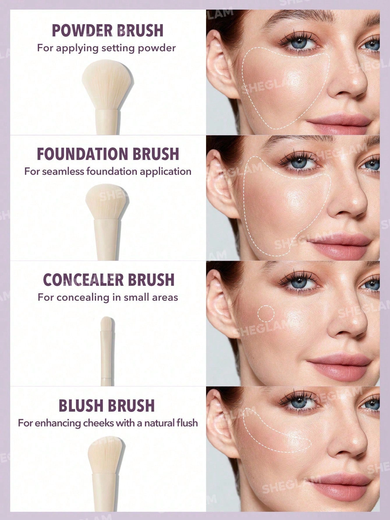 Sheglam set brochas cara y ojos